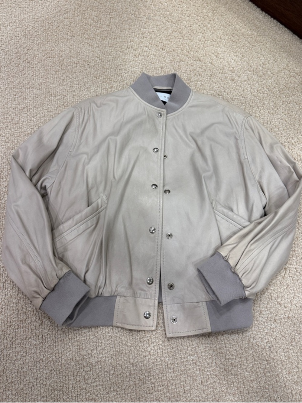 Iro Women’s Leather Bomber Jacket - Picture 5 of 12